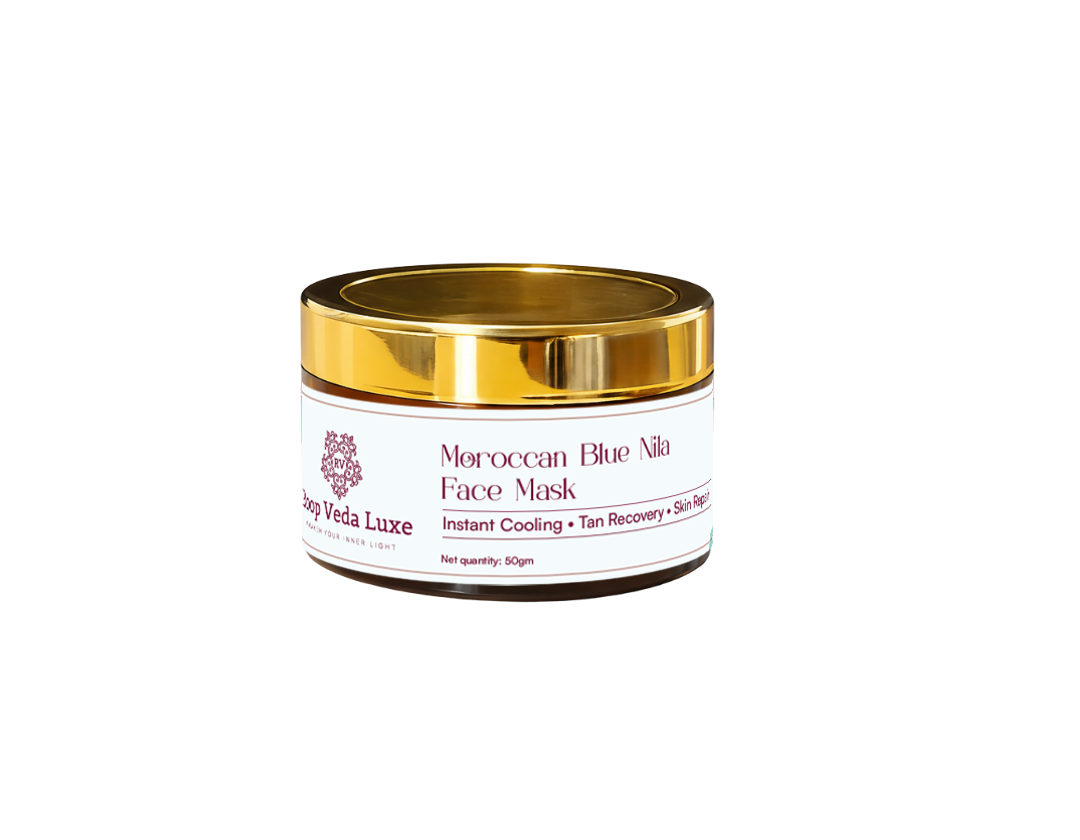 Moroccan Blue Nila Face Mask for Glow | Roop Veda Luxe